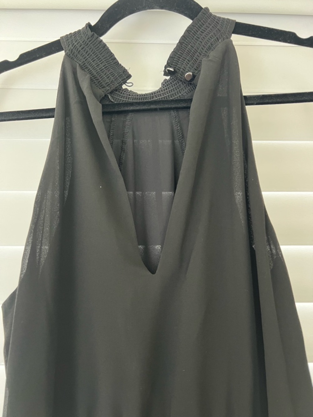 White House Black Market Black Halter Pleated Maxi Dress - Picture 4 of 6